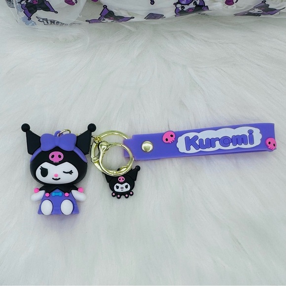 Kuromi Clear Zippered Pencil Case with Kuromi Keychain - Picture 3 of 6